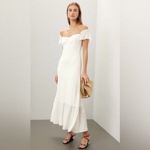 Reformation White Butterfly Dress